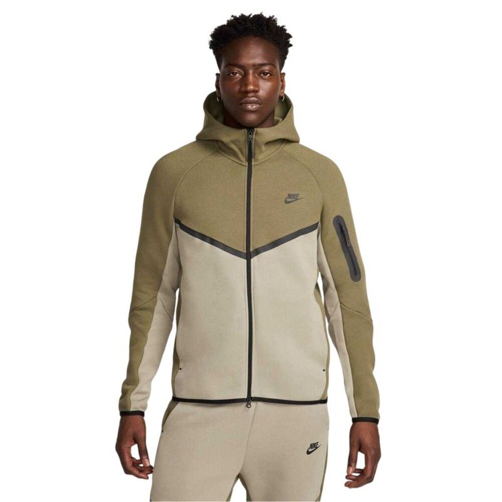 Nike Mens Tech Chevron Full Zip Hoodie / Olive/Army